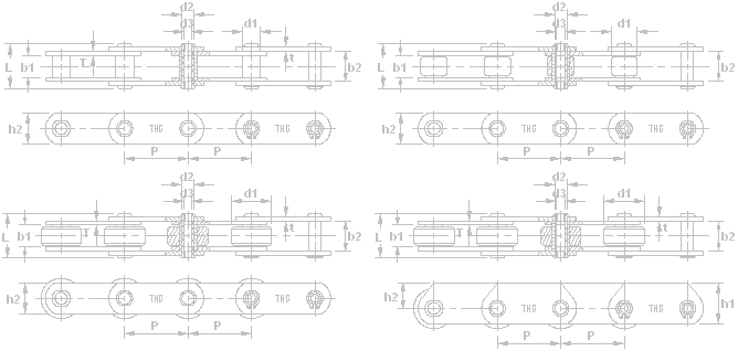 DIN standard hollow pin conveyor chains