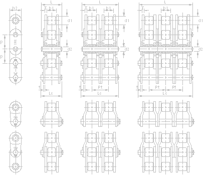 BS/DIN Standard Straight Linkplate Roller Chains (Simplex, Duplex and Triplex)
